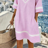 Klara™ | Vestido ligero a rayas con escote en V