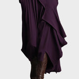Teresa - Vestido maxi de punto asimétrico con cuello alto