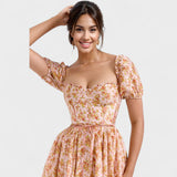 Vestido Coralino de Flores Valentino