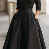 Laura - Vestido midi elegante con mangas largas