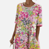 Elena | Vestido midi floral suelto y ligero