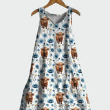 Vestido con Estampado de Vaca