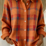 Ugnė - Camisa de punto suave con patrón de cuadros