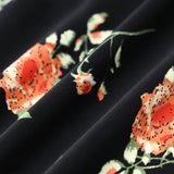Glória | Vestido Midi Negro con Flores