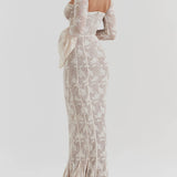 Elegante Vestido Maxi de Encaje de Verano con Cuerpo de Corsé
