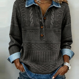 Lucia - Camiseta trendy con medio botón y cuello