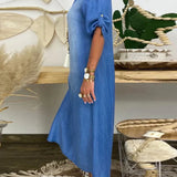 Ibiza | Vestido maxi de mezclilla con acentos modernos