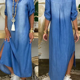 Ibiza | Maxi vestido de mezclilla con acentos modernos