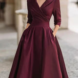 Laura - Vestido midi elegante con mangas largas