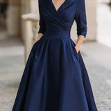 Laura - Vestido midi elegante con mangas largas