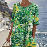 Elena | Vestido midi floral suelto y ligero