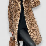 LEIA - Abrigo Largo y Suave con Estampado de Leopardo