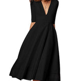 Laura | Vestido Midi para Mujeres con Corte en A y Escote en V