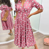 Monica™ | Vestido de Lunares Elegante