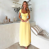 Vestido Maxi Prom Amarillo Imperio