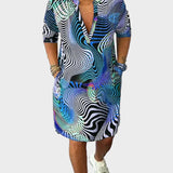 Mari - Vestido colorido con escote en forma de V