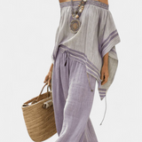 Natália | Elegante Conjunto Bohemio de Tela de Bambú Ligera