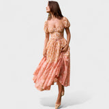 Vestido Coralino de Flores Valentino