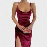 Gabriela - Vestido de terciopelo con abertura lateral