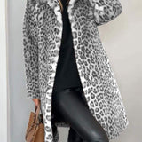 LEIA - Abrigo Largo y Suave con Estampado de Leopardo