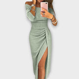 Yolanda - Vestido elegante con hombros descubiertos