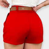 Pantalones Plisados de Cintura Alta