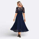 Elena - Vestido de Encaje con Manga Corta