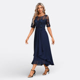 Elena - Vestido de Encaje con Manga Corta