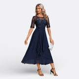 Elena - Vestido de Encaje con Manga Corta