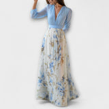 Paula - Vestido maxi floral brillante