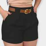 Pantalones Plisados de Cintura Alta