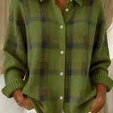 Ugnė - Camisa de punto suave con patrón de cuadros