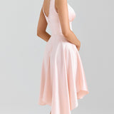 Élodie | Vestido Romántico Suave Brillante de Satén & Delicada Encaje
