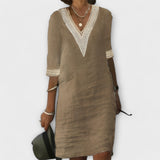 Mariana - Vestido de mujer de algodón y lino