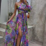 Whitney | Vestido Elegante y Formal de Un Solo Hombro para Ocasiones de Verano