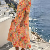Emma | Vestido midi floral suelto y ligero