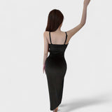 Gabriela - Vestido de terciopelo con abertura lateral