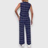 Jasmína - Conjunto de dos piezas con escote en forma de V y pantalones a juego