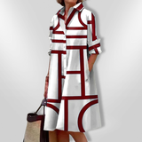 Vestido midi con estampado geométrico