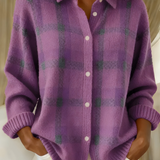 Ugnė - Camisa de punto suave con patrón de cuadros