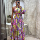 Whitney | Vestido Elegante y Formal de Un Solo Hombro para Ocasiones de Verano