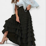 Falda elegante con acento decorativo de tul