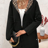 Adriana | Abrigo Reversible con Capucha y Estampado de Leopardo