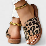 Tareyja-Dos colores sandalias con estampado de leopardo