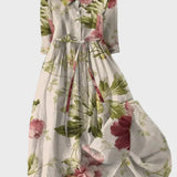 Vestido largo elegante con estampado floral