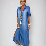 Ibiza | Vestido maxi de mezclilla con acentos modernos
