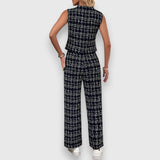 Jasmína - Conjunto de dos piezas con escote en forma de V y pantalones a juego