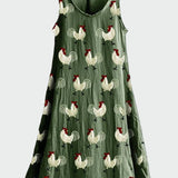 Vestido con estampado de galo