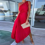 Vestido de Elegancia Asimétrica – Diseño Chic de Un Solo Hombro