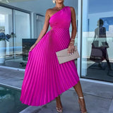 Vestido de Elegancia Asimétrica – Diseño Chic de Un Solo Hombro